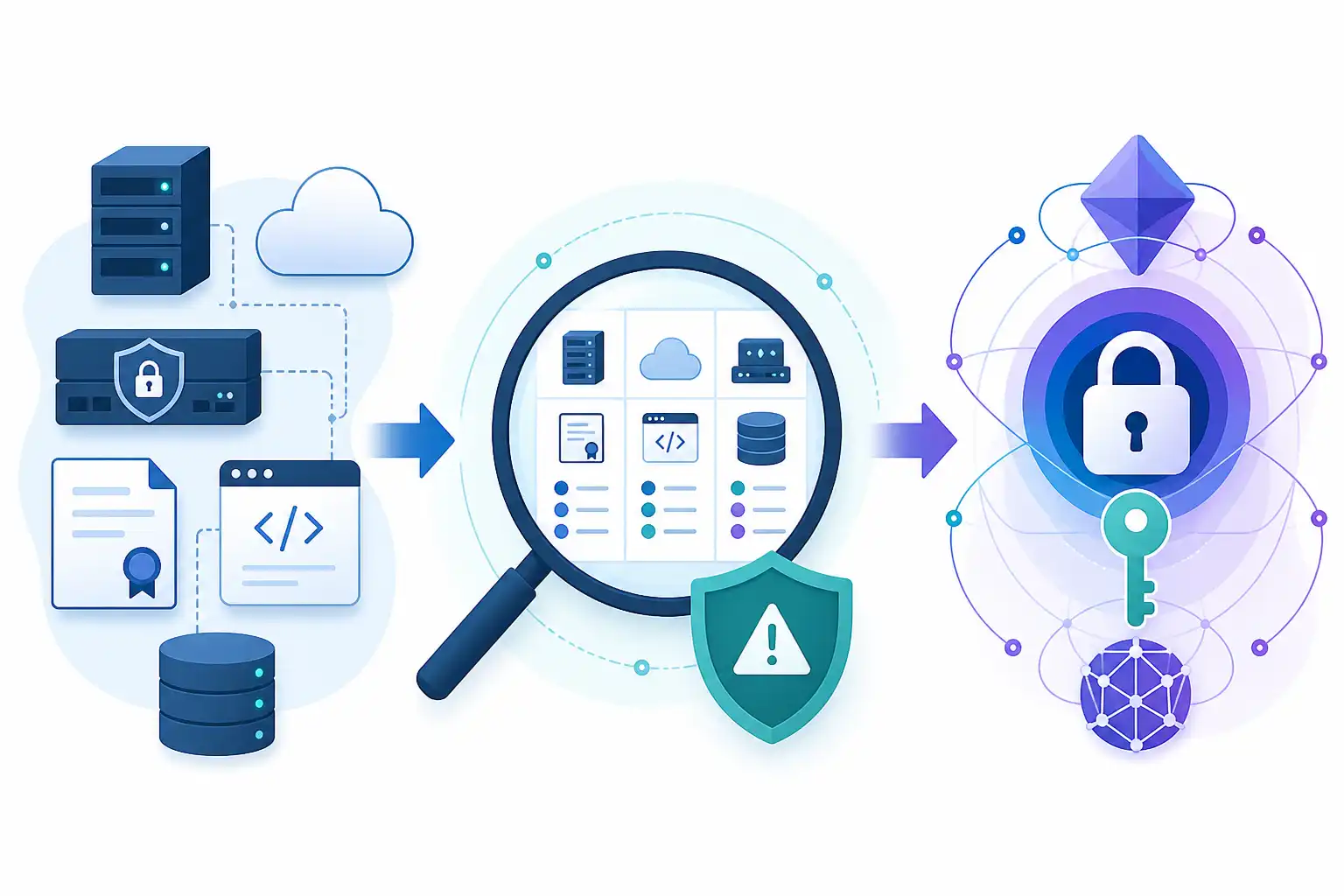 Infografik zu Post-Quantum-Kryptografie im Unternehmen vorbereiten: Krypto-Inventar und TLS-Migration planen (KI-generiert)